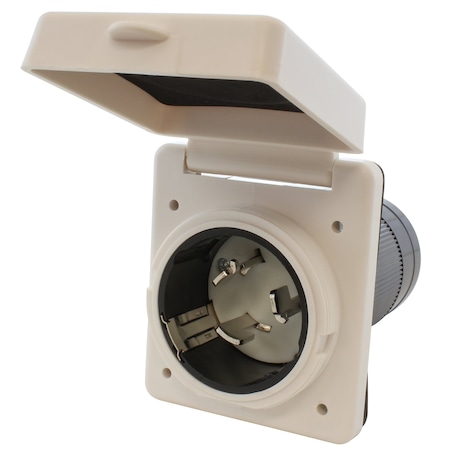 Ac Works Locking Receptacle, 50 A, 125/250V AC, White RVINSS2-WT